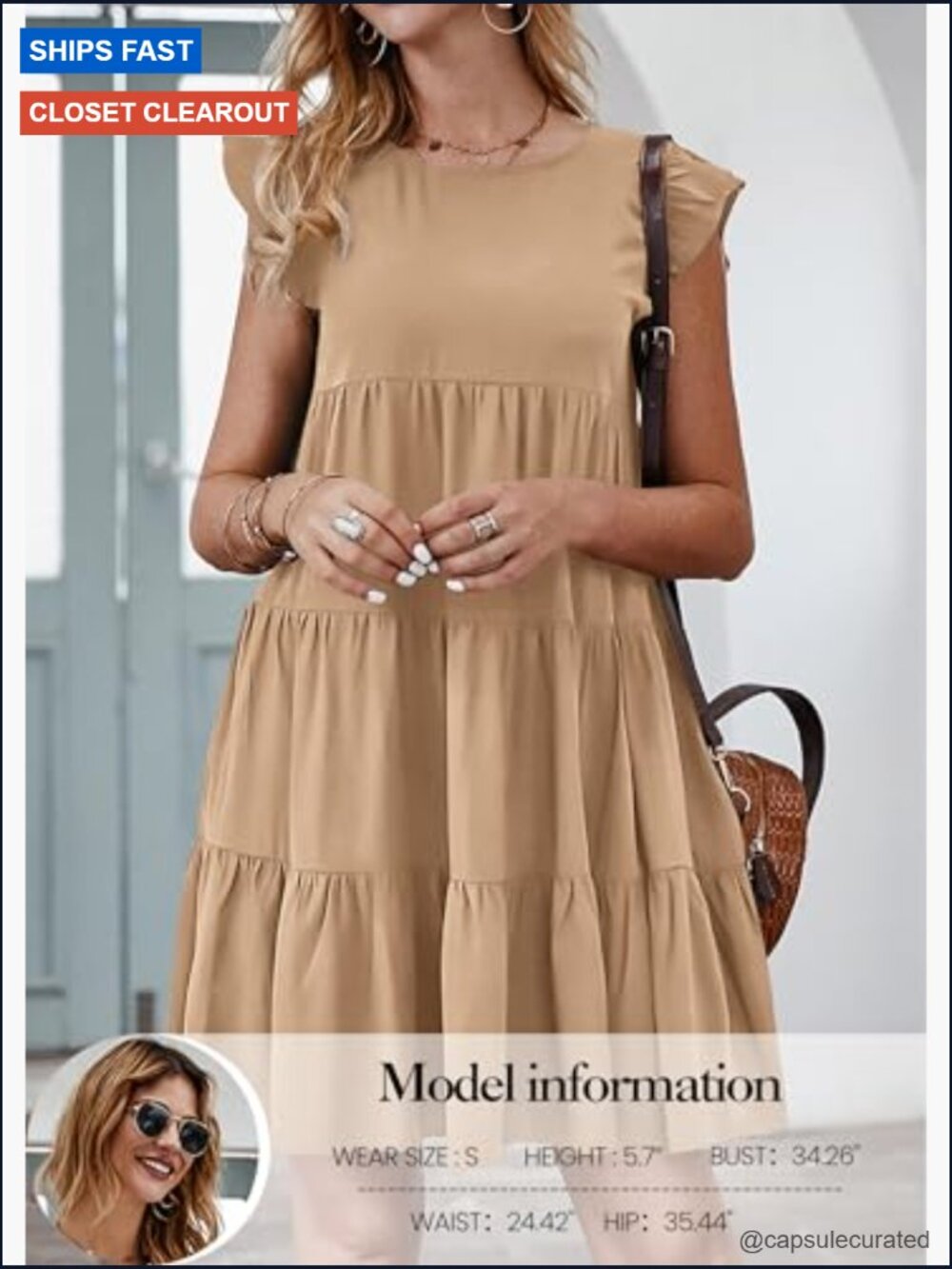 Sleeveless Ruffle Babydoll Sundress Flowy Pleated Mini - Picture 4 of 7
